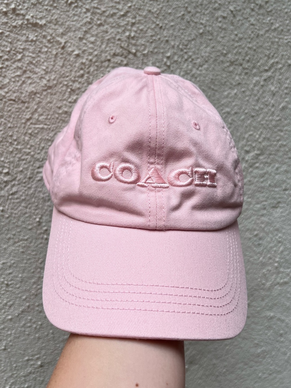 Coach Light Pink Embroidered Logo Cap
